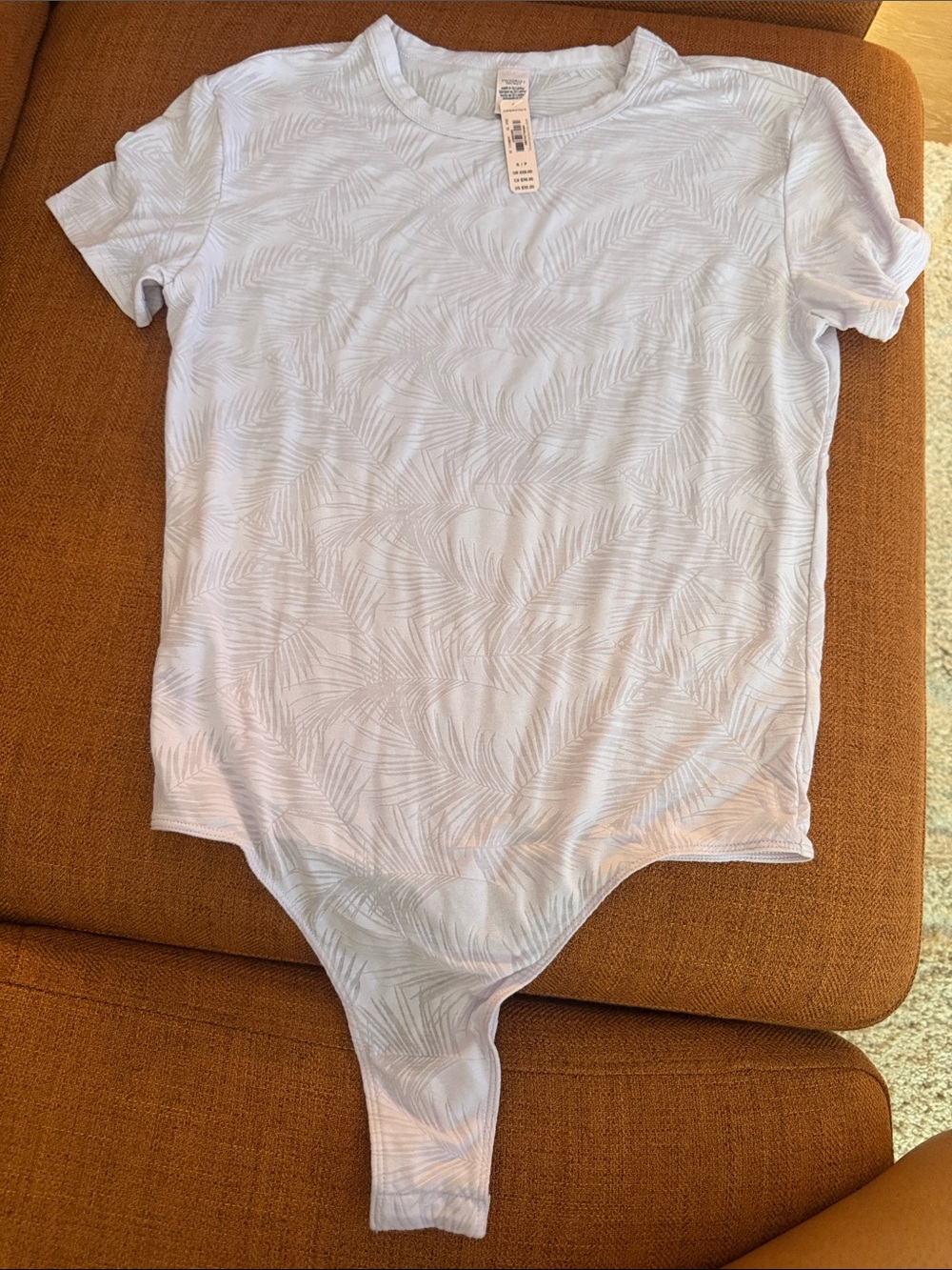 Victoria's Secret Pale purple Palm-Print Tee bodysuit